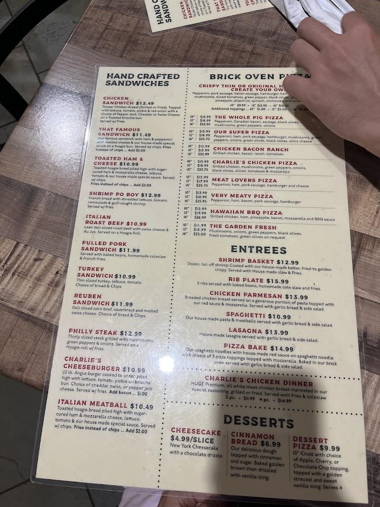 Charlie's Pizza Pub Menu image 4